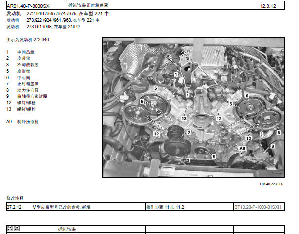 2008年奔驰S350从发动机正时