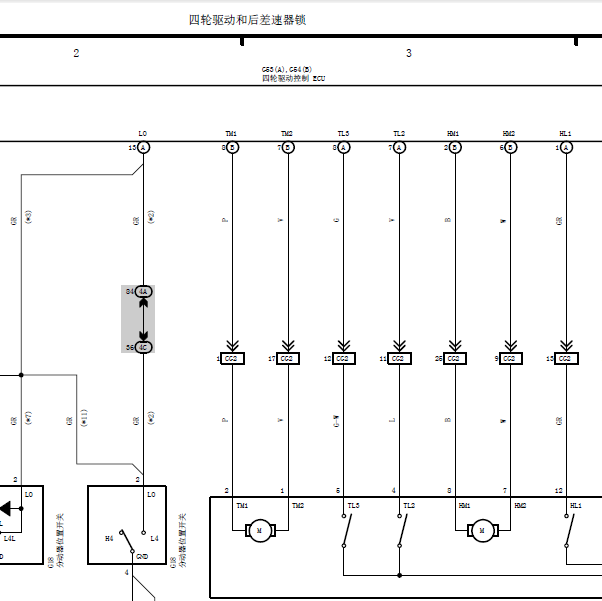 15年丰田巡洋舰差速器线路图