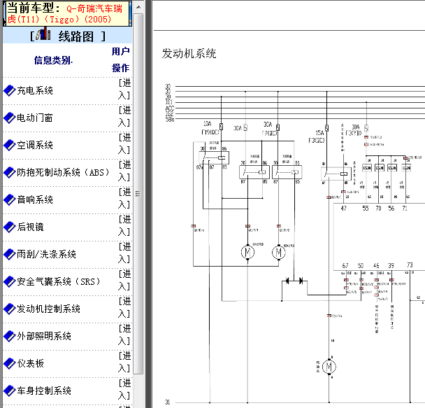 2005年奇瑞瑞虎T11（tiggo）电路图