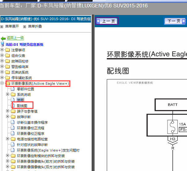 15年纳智捷U6环境影像电路图