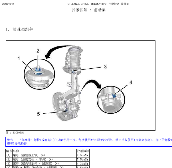 雪铁龙爱丽舍悬挂资料