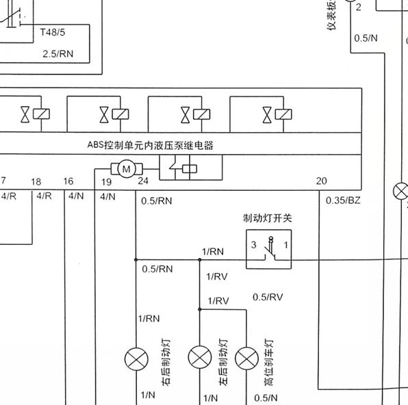 中华尊驰ABS线路图