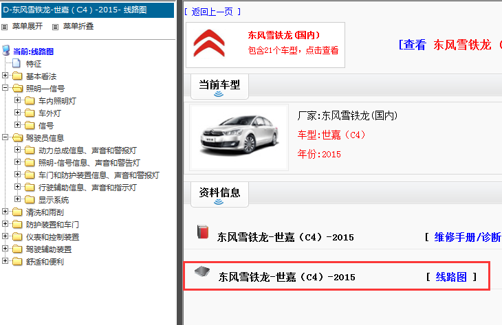 2015年雪铁龙世嘉电路图