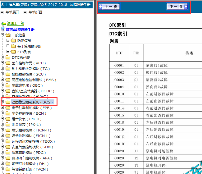 2017-2018年荣威ERX5 动态稳定系统维修手册