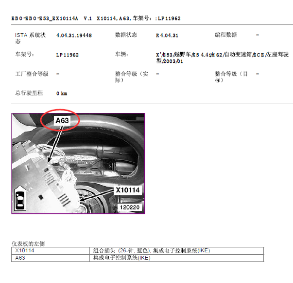 03年宝马X5集成供电模块位置