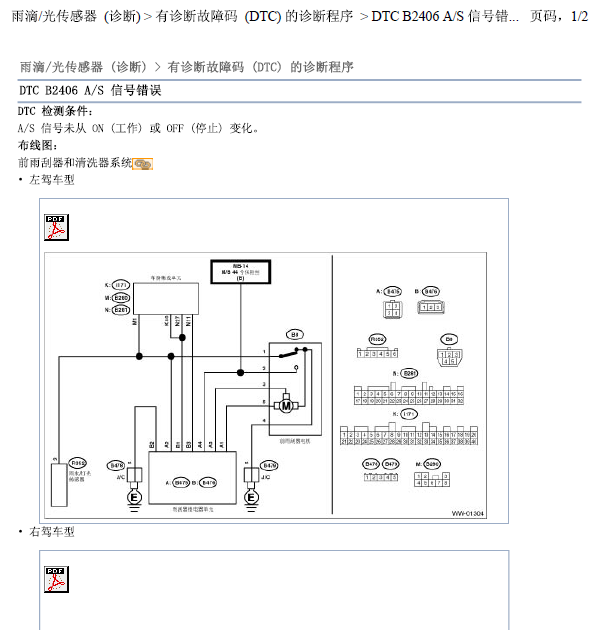 15年斯巴鲁傲虎B2406故障码