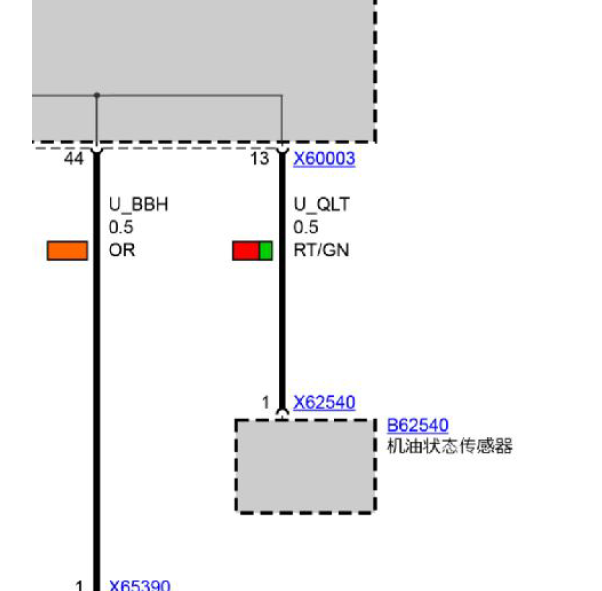 2009年宝马730LI 机油液位传感器电路图