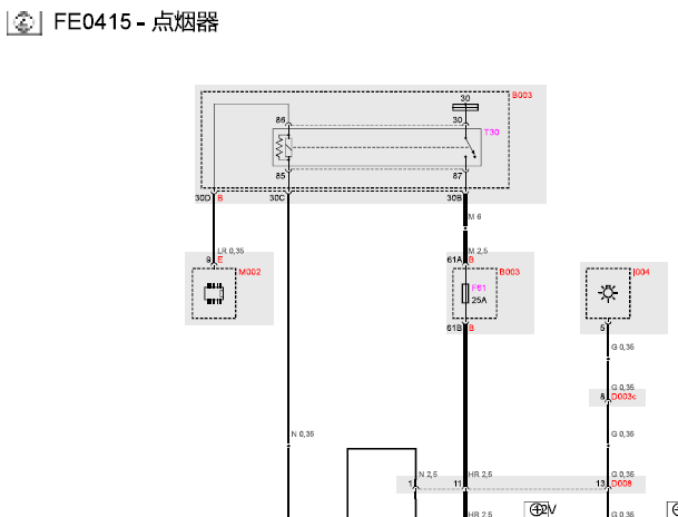 2014-2016年玛莎拉蒂吉博力点烟器电路图