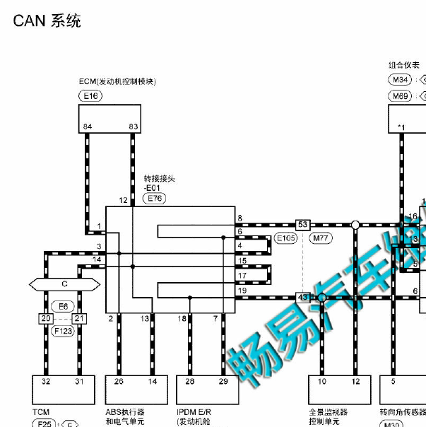 17年启辰T90 CAN线路图