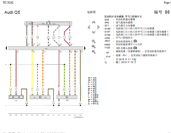 奥迪CUJ发动机节气门线路图