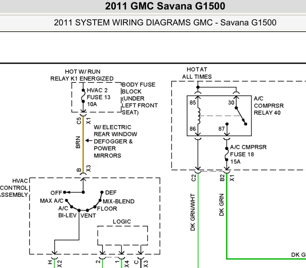 11年GMC  SAVANA 全车电路图