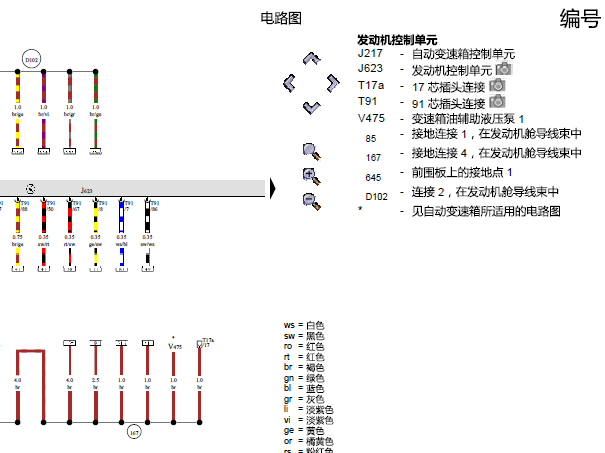 2016年奥迪A6 发动机电路图
