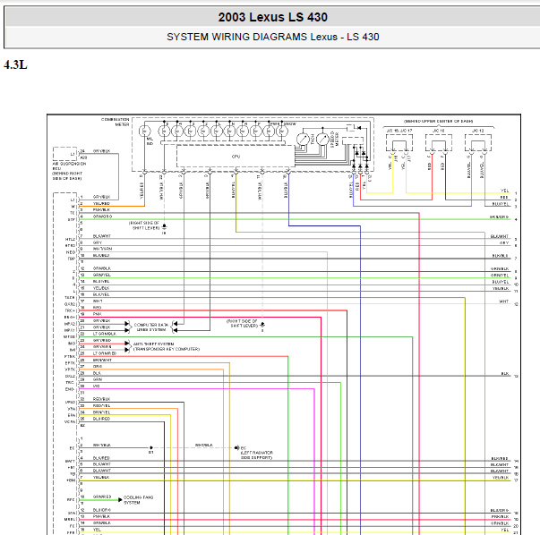 03年雷克萨斯LS430发动机线路图