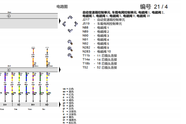 2006年大众POLO变速箱电路图