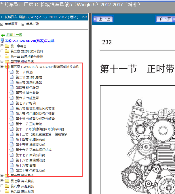 13年长城GW4D20正时资料