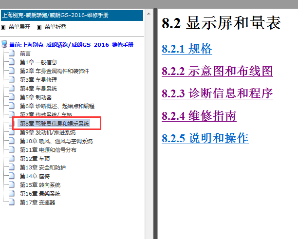 2016年别克威朗仪表资料