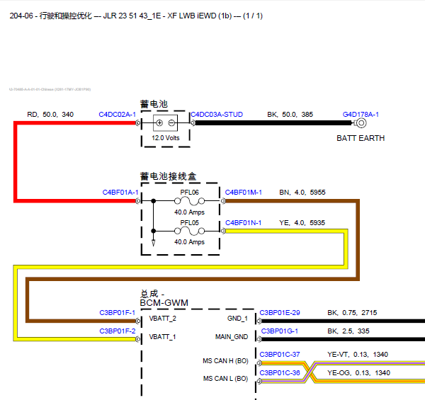 17年捷豹XF车道辅助相关线路图