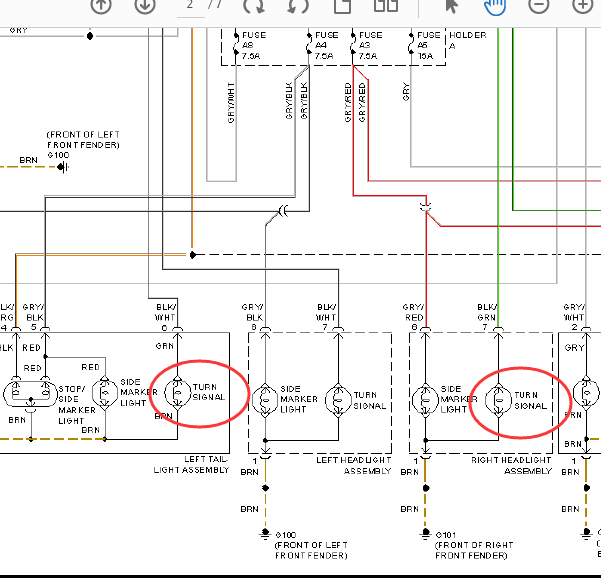 2000年保时捷911转向灯电路图