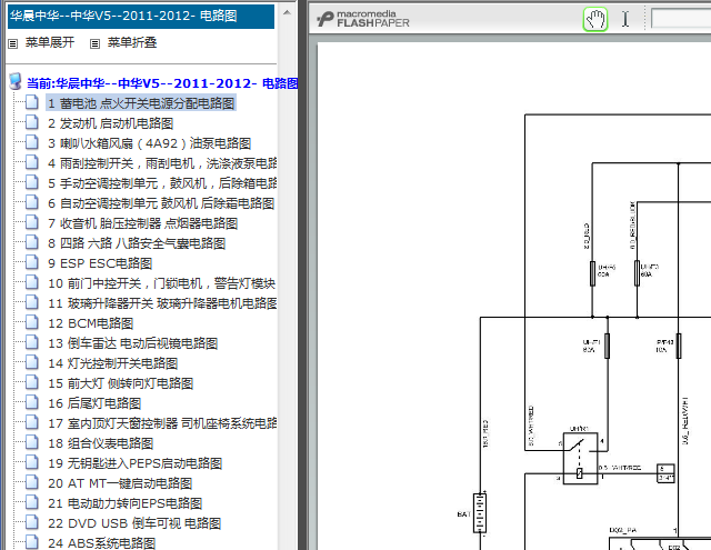 2011年中华V5电路图