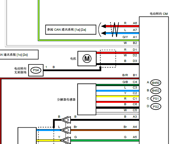 2016年斯巴鲁森林人的转向角电路图