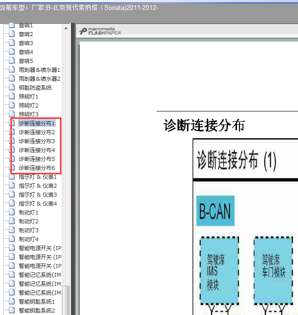 11年索纳塔CAN 线路图