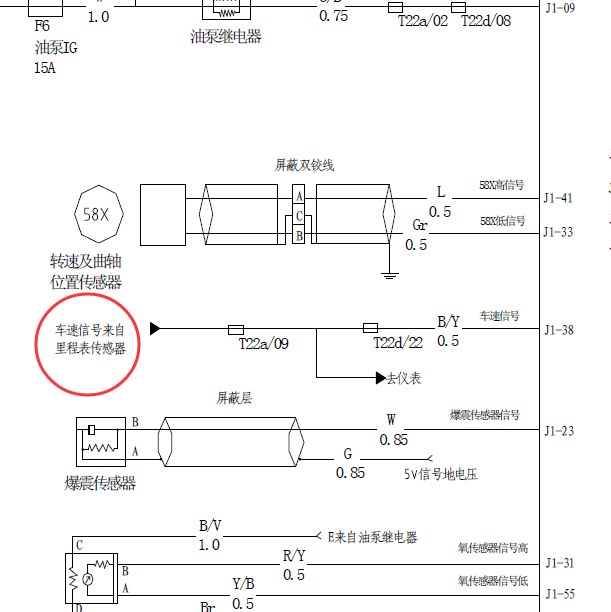 10年黄海旗胜车速传感器线路图