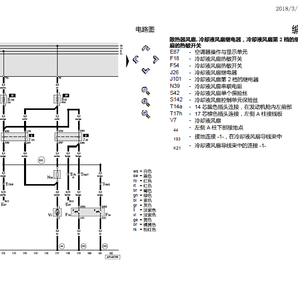 03年奥迪A6冷却风扇线路图