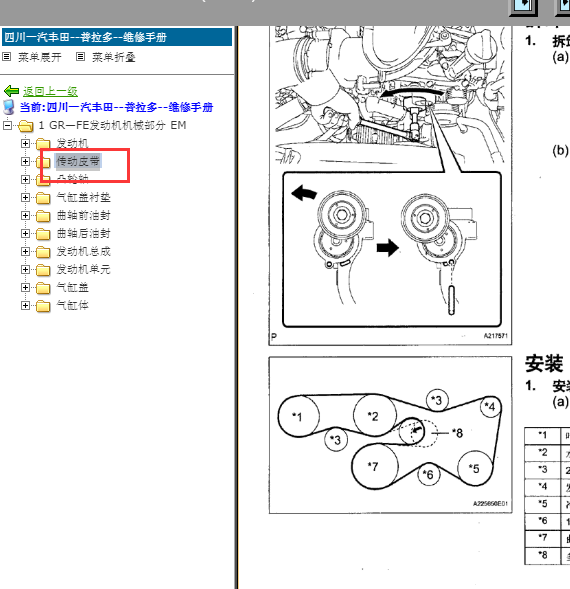 10年丰田4000发电机皮带拆装