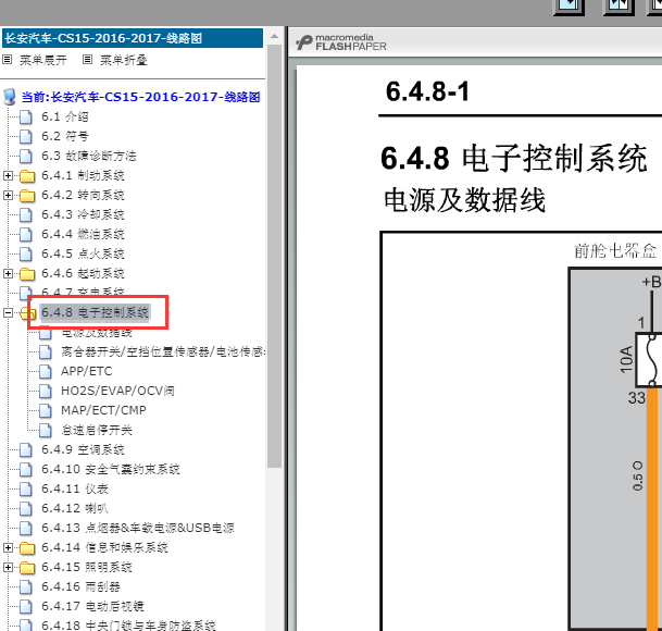17年长安CS15发动机电路图