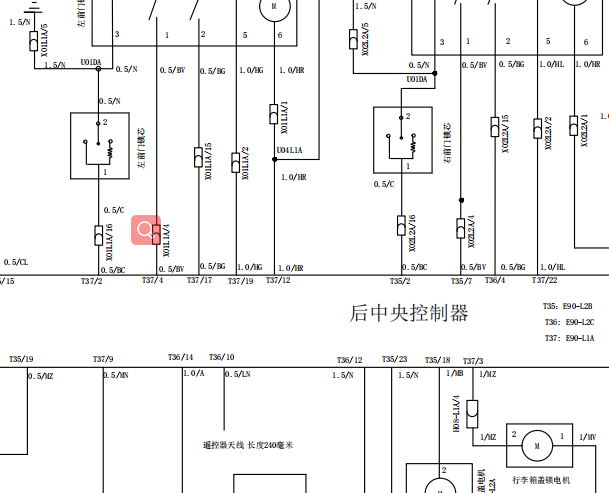 中华骏捷1.8中控电路图
