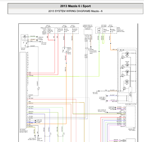 13年马自达6  ABS电路图