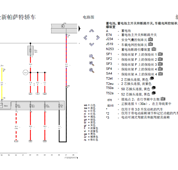 16年帕萨特供电系统线路图