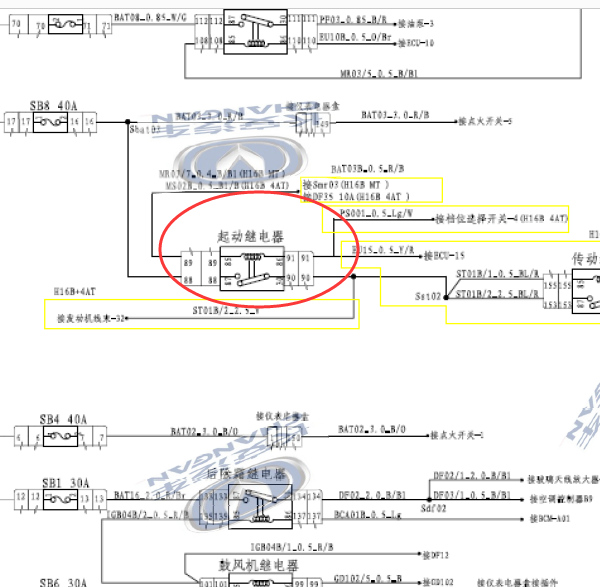 16年长安逸动点火及发动机电路图