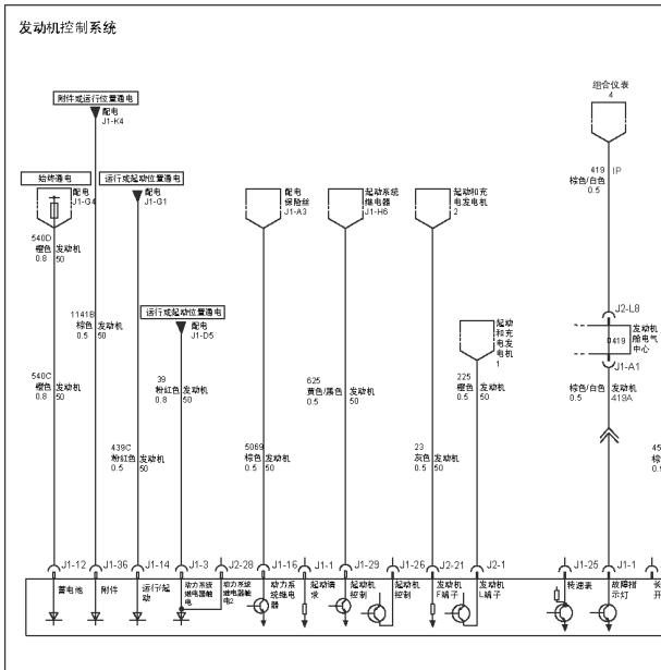 别克陆尊发动机电路图