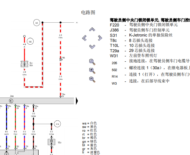 2002年大众帕萨特便捷舒适系统电路图