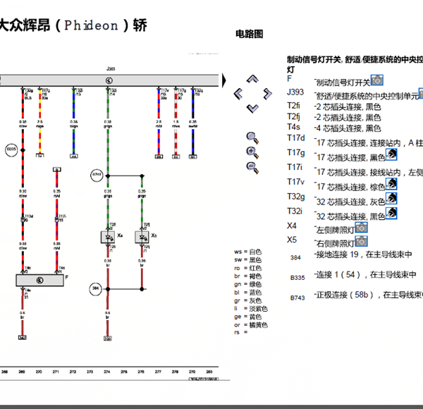 17年大众辉昂制动灯线路图