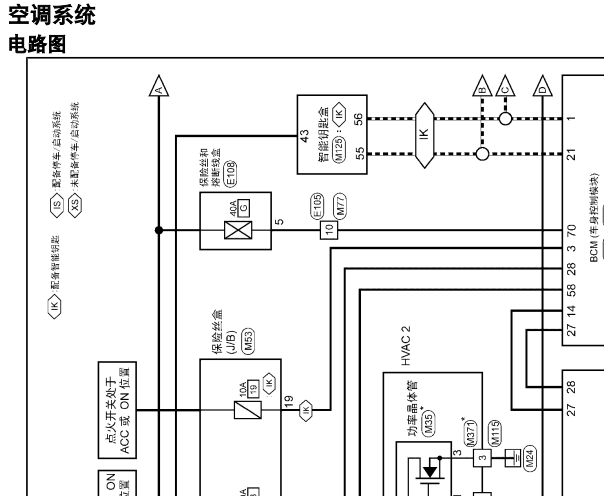 2018年东风启辰D60空调电路图