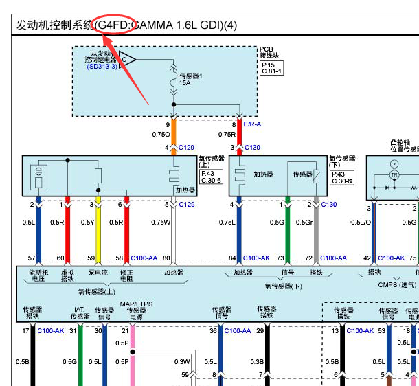 现代G4FD发动机电路图