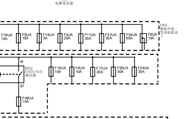 2018年别克GL8保险丝和继电器电路图