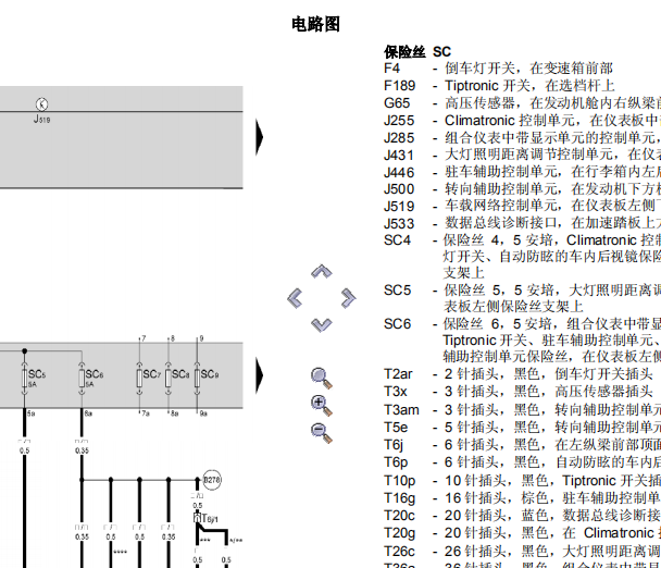 2007年斯柯达明锐保险丝电路图