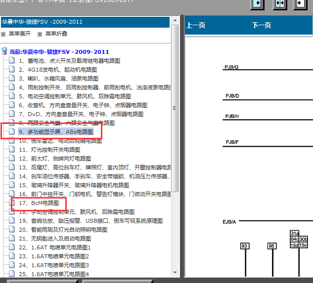 10年中华骏捷仪表相关线路图