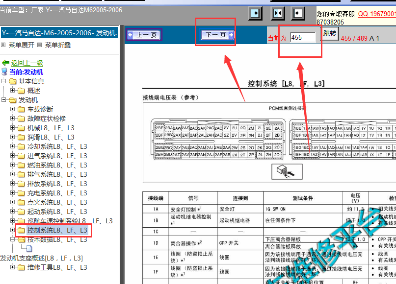 05年一汽马自达M6发动机针脚定义图