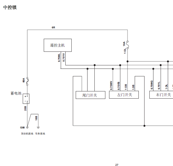江铃经典全顺门锁电路图