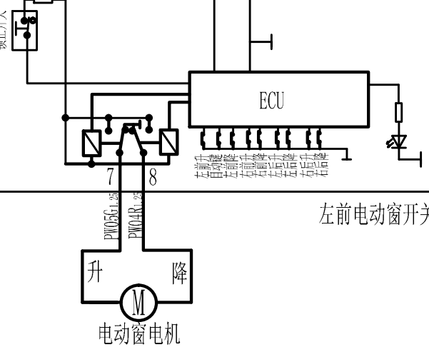 2014年北斗星X5门窗电路图