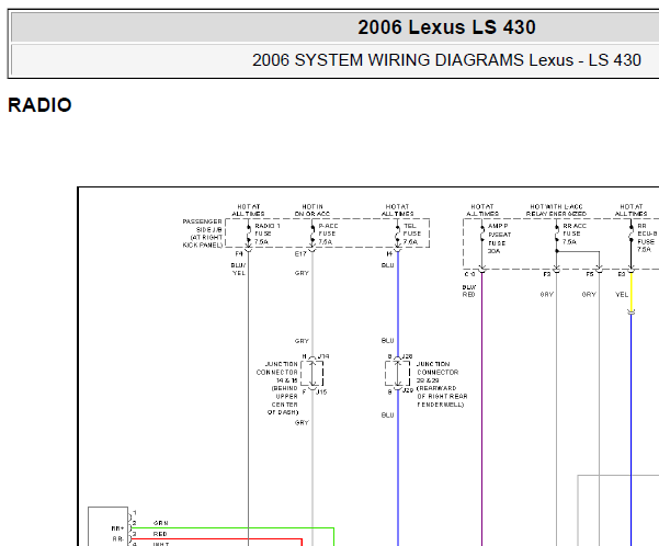 2006年雷克萨斯LS430 娱乐音响电路图