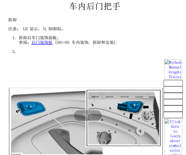 2016年福特翼虎门把手拆装