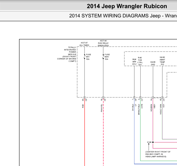 2014年JEEP牧马人电路图