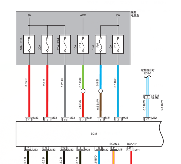 15年江淮瑞风S2车身系统线路图