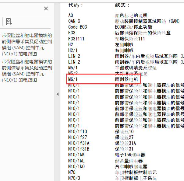 11年奔驰C200雨刮线路图