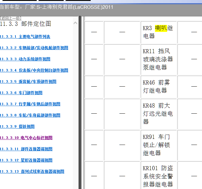 11年君越喇叭继电器位置